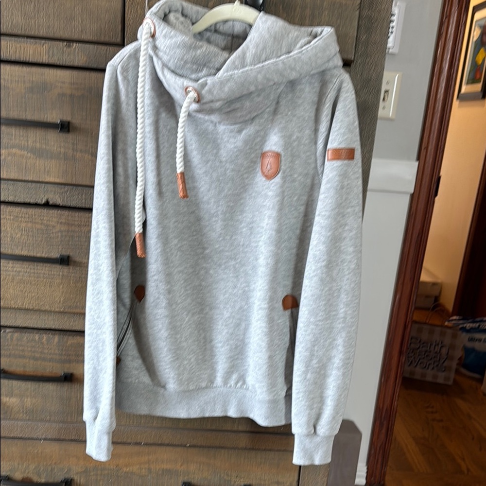 Wanakome Gray Hoodie with Brown Accents